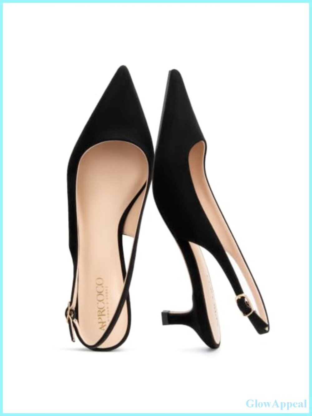 Women's Kitten Heels Slingback Pointed Toe Ankle Strap Pumps